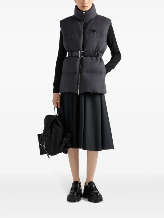 Prada belted down-padded gilet