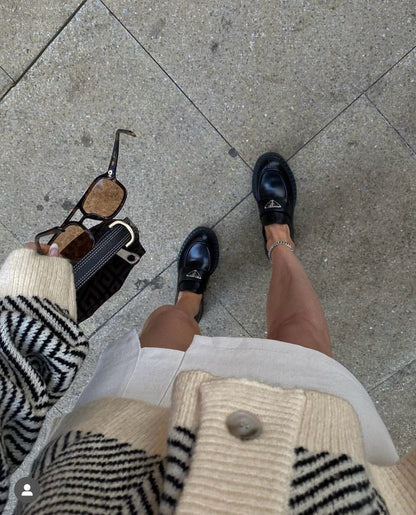 Prada Chocolate brushed leatsher loafers