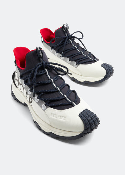 Moncler Men's Trailgrip Lite 2 Low Top Sneakers in White/Red Moncler